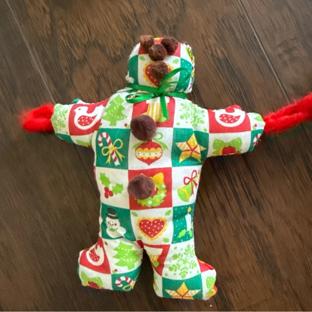 VTG Christmas Hand Sewn Fabric Gingerbread Men Garland;Extra Long 13 Feet (156”)
